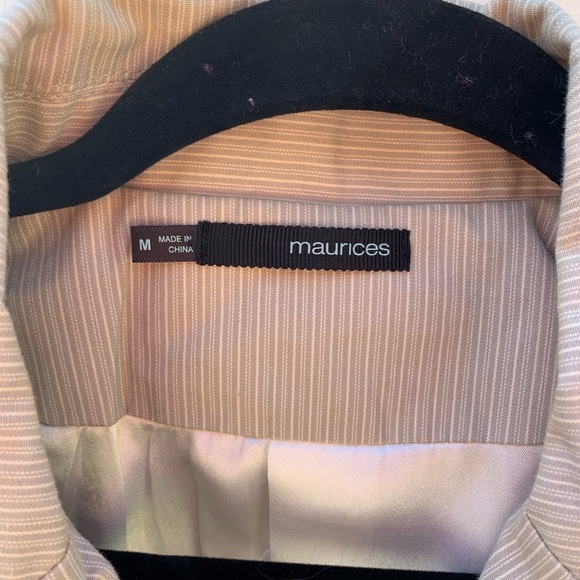 Maurices Khaki 3 Button Ruffle Hem Collared Jacket‎ - Picture 5 of 7